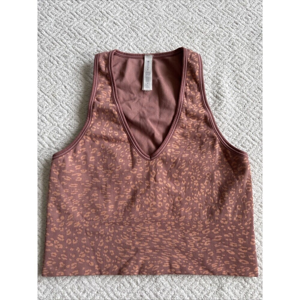 Athleta Tank Top Shirt Size M Multicolor Orange and Mauve